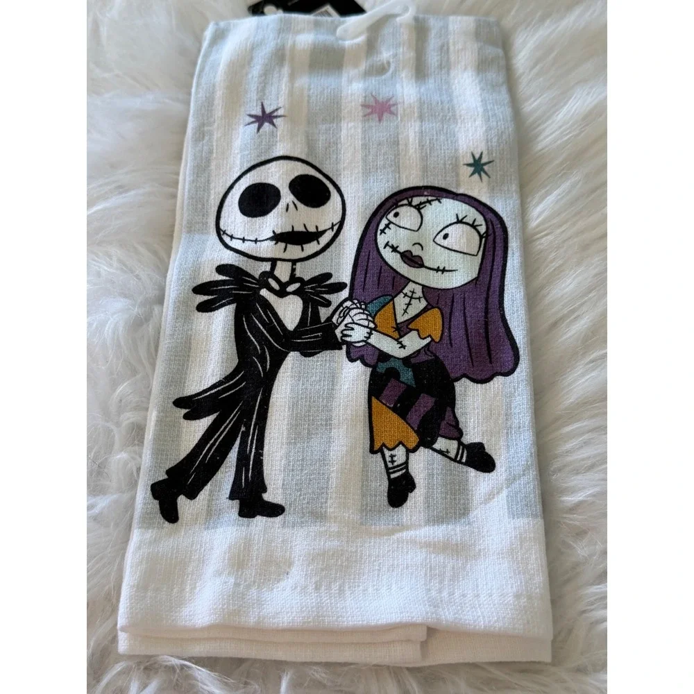 Disney Nightmare Before Christmas Jack Sally Kitchen Towel Cotton 15x25 New